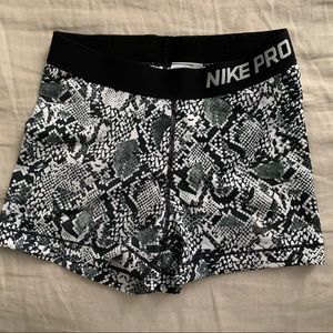Nike Pro Snake Print Spandex Shorts